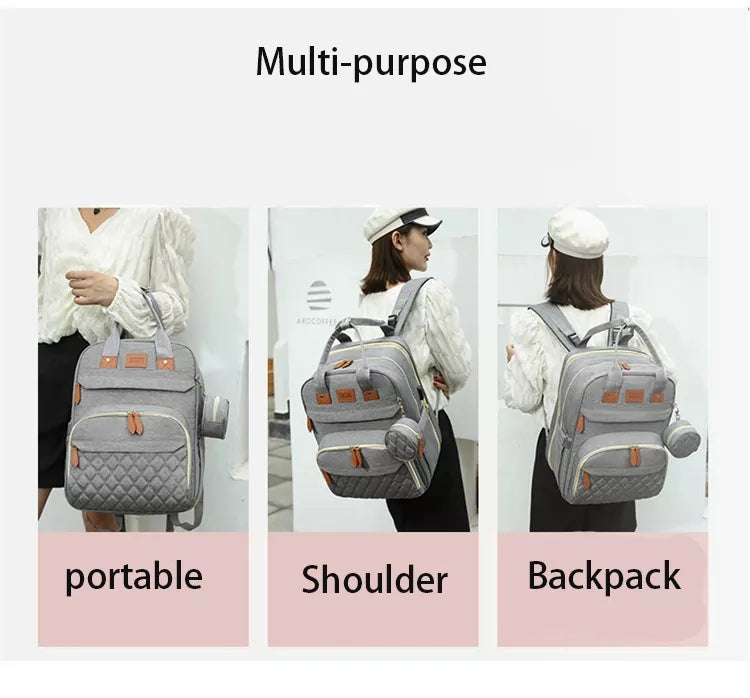 Rozi's Choice Diaper Backpack with Changing Station, Waterproof Large Capacity with Insulated Pockets, Travel Bag with USB Charging Port